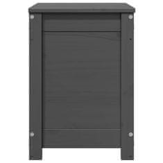 Vidaxl Škatla za shranjevanje siva 60x32x45,5 cm trdna borovina