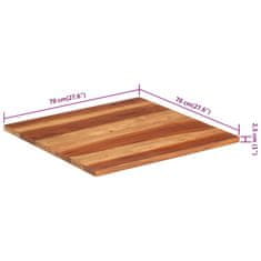 Vidaxl Mizna plošča iz trdnega akacijevega lesa 25-27 mm 70x70 cm