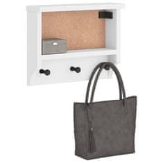 Vidaxl Stenski obešalnik za plašče SANDNES bela 45x12x35 cm les bor