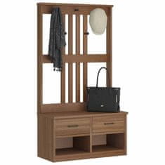 Vidaxl Drevo za dvorano SANDENS 87x40x159,5 cm masivni les bora
