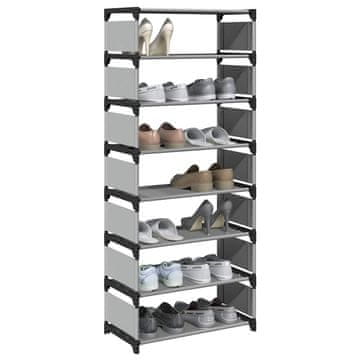 Vidaxl vidaXL 8-nadstropno stojalo za čevlje sivo 54x28x124 cm netkano blago