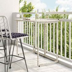 shumee vidaXL Zložljiva vrtna miza svetlo siva 90x51x75 cm Poly Rattan