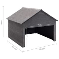 Vidaxl Garaža za kosilnico siva 80x80x70 cm WPC