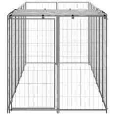 Vidaxl Pesji boks srebrn 330x110x110 cm jeklo
