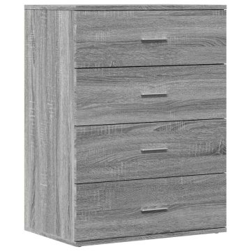 Vidaxl Komoda siva sonoma 60x39x80 cm inženirski les