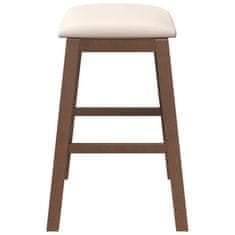 Vidaxl Bar stoli z blazinami 2 kosa Brown Solid Wood Rubber