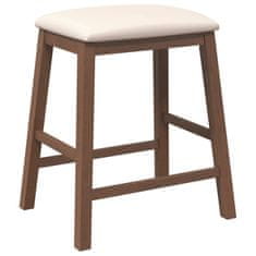 Vidaxl Bar stoli z blazinami 2 kosa Brown Solid Wood Rubber