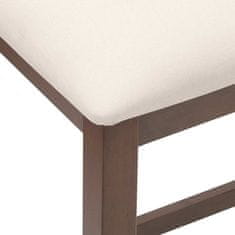 Vidaxl Bar stoli z blazinami 2 kosa Brown Solid Wood Rubber
