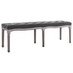 Vidaxl Klop iz platna in trdnega lesa 150x40x48 cm temno siva