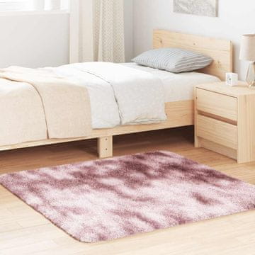 shumee vidaXL Visoka košata preproga NAVARRA prašna roza 120x120 cm poliester