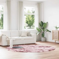 shumee vidaXL Visoka košata preproga NAVARRA prašna roza 240x240 cm poliester