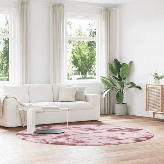 shumee vidaXL Visoka košata preproga NAVARRA prašna roza 240x240 cm poliester