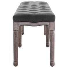 Vidaxl Klop iz platna in trdnega lesa 150x40x48 cm temno siva