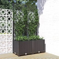 Vidaxl Cvetlično korito z oporno mrežo črno 80x40x136 cm PP