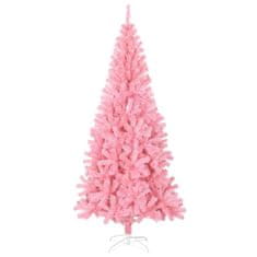 Vidaxl Umetna novoletna jelka s stojalom roza 180 cm PVC