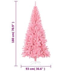 Vidaxl Umetna novoletna jelka s stojalom roza 180 cm PVC