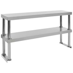 Vidaxl Kuhinjska delovna miza s polico 120x60x150 cm nerjaveče jeklo