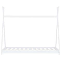 Vidaxl Otroški posteljni okvir bel iz trdne borovine 70x140 cm