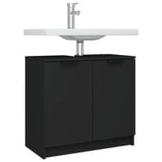 Vidaxl Kopalniška omarica črna 64,5x33,5x59 cm konstruiran les