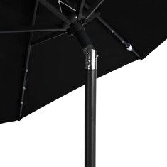 Vidaxl Vrtni senčnik z LED in jeklenim drogom črn 225x225x212 cm