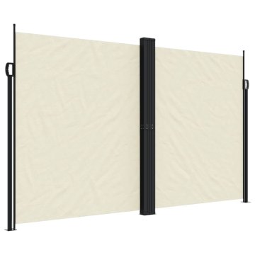 Vidaxl Zložljiva stranska tenda krem 200x1200 cm