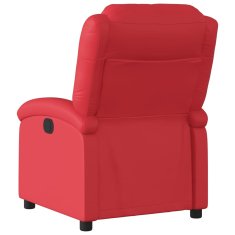 Vidaxl Električni naslanjač rdeče umetno usnje