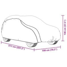 Vidaxl Avtomobilska prevleka za SUV s sponkami srebrna XL PEVA