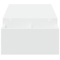 Vidaxl Stojalo za zaslon s predelki bela 100x27x15 cm inženirski les