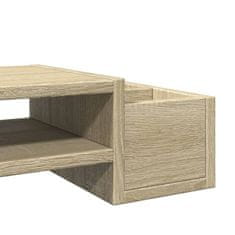 Vidaxl Stojalo za zaslon s predelki sonoma hrast 70x27x15 cm inž. les