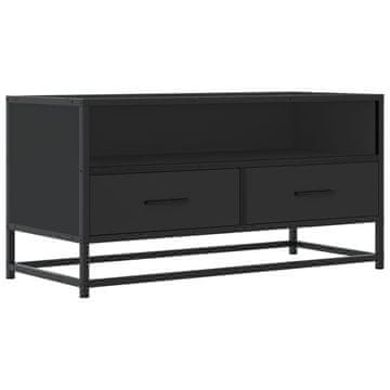 Vidaxl TV omarica črna 80x34,5x40 cm inženirski les in kovina
