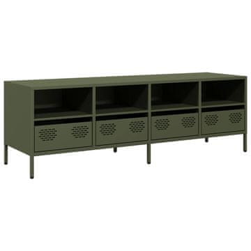 Vidaxl TV omarica olivno zelena 135x39x43,5 cm hladno valjano jeklo