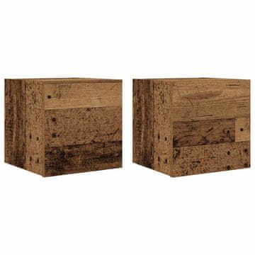 Vidaxl Stenska TV omarica 2 kosa starinski les 30,5x30x30 cm