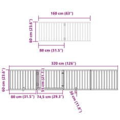 Vidaxl Ograda za pse z vrati zložljiva 6 panelov 480 cm topolovina