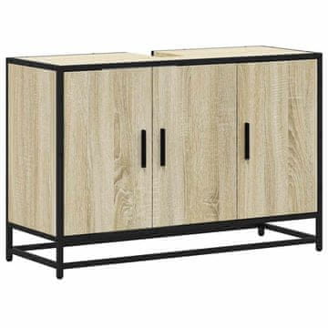 Vidaxl Omarica za umivalnik v kopalnici, hrast sonoma, 90x33x60 cm, inženirski les