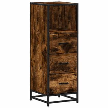 Vidaxl Kopalniška omarica dimljen hrast 35x37,5x100 cm inženirski les