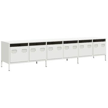 Vidaxl TV omarica bela 202x39x43,5 cm hladno valjano jeklo