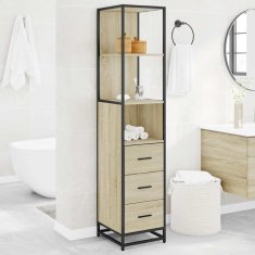 Vidaxl Kopalniška omarica sonoma hrast 35x37,5x166 cm inženirski les