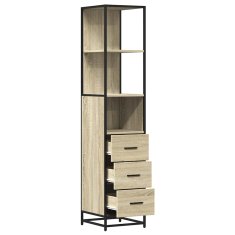 Vidaxl Kopalniška omarica sonoma hrast 35x37,5x166 cm inženirski les
