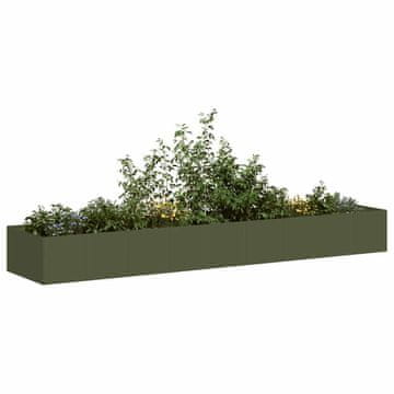Vidaxl vidaXL Cvetlični lonec olivno zelen 360x80x40 cm jeklo