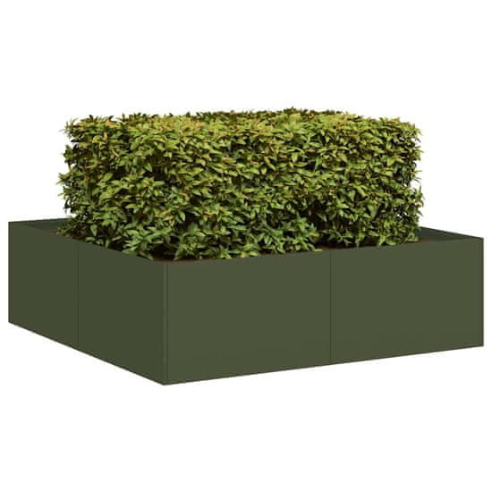 shumee vidaXL Sadilnik olivno zelena 100x100x30 cm Jeklo