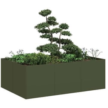 Vidaxl vidaXL Cvetlični lonec olivno zelen 120x80x40 cm jeklo