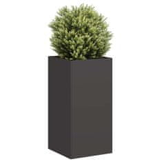 shumee vidaXL Planter Black 40x40x80 cm Hladno valjano jeklo