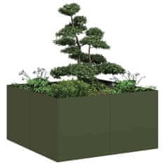 shumee vidaXL Sadilnik Olive Green 80x80x40 cm Hladno valjano jeklo