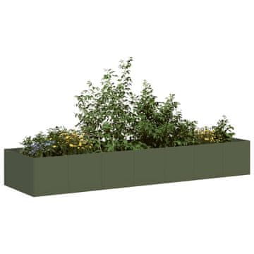 Vidaxl vidaXL Cvetlični lonec olivno zelen 280x80x40 cm jeklo