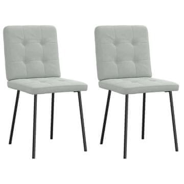 shumee vidaXL Jedilni stoli 2 kosa svetlo siv žamet