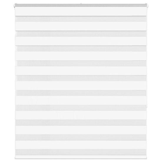 shumee vidaXL Zebra senčilo bela 130x150 cm tkanina širina 125,9cm poliester
