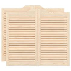 Vidaxl Swing Doors Louvred Design 2-Pair 90x100 cm masivni les bor