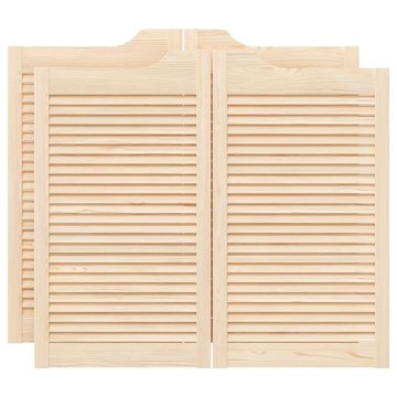 Vidaxl Swing Doors Louvred Design 2-Pair 90x100 cm masivni les bor