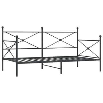 Vidaxl Dnevna postelja brez vzmetnice Črna 100x200 cm Jeklo
