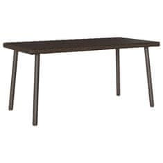 shumee vidaXL Vrtna kavna miza Pravokotna rjava 80x40x37 cm poli ratan